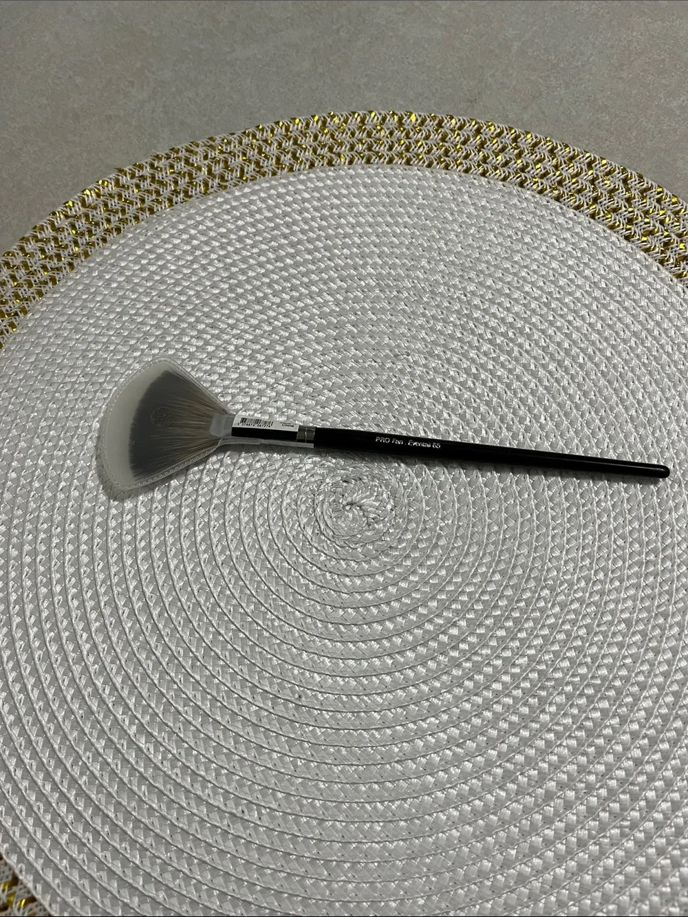 Sephora Silver Silicone Fan Brush with Black Handle no 65